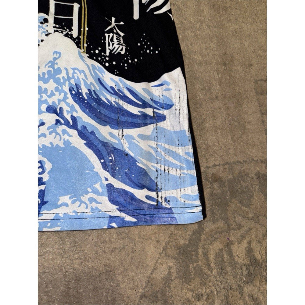 Fresh Laundry Japanese Mens Black Multi T Shirt Short Sleeve Sz XL X-Large - Picture 2 of 4